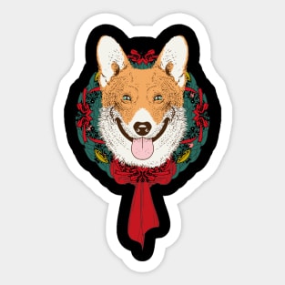 Christmas Corgi Sticker